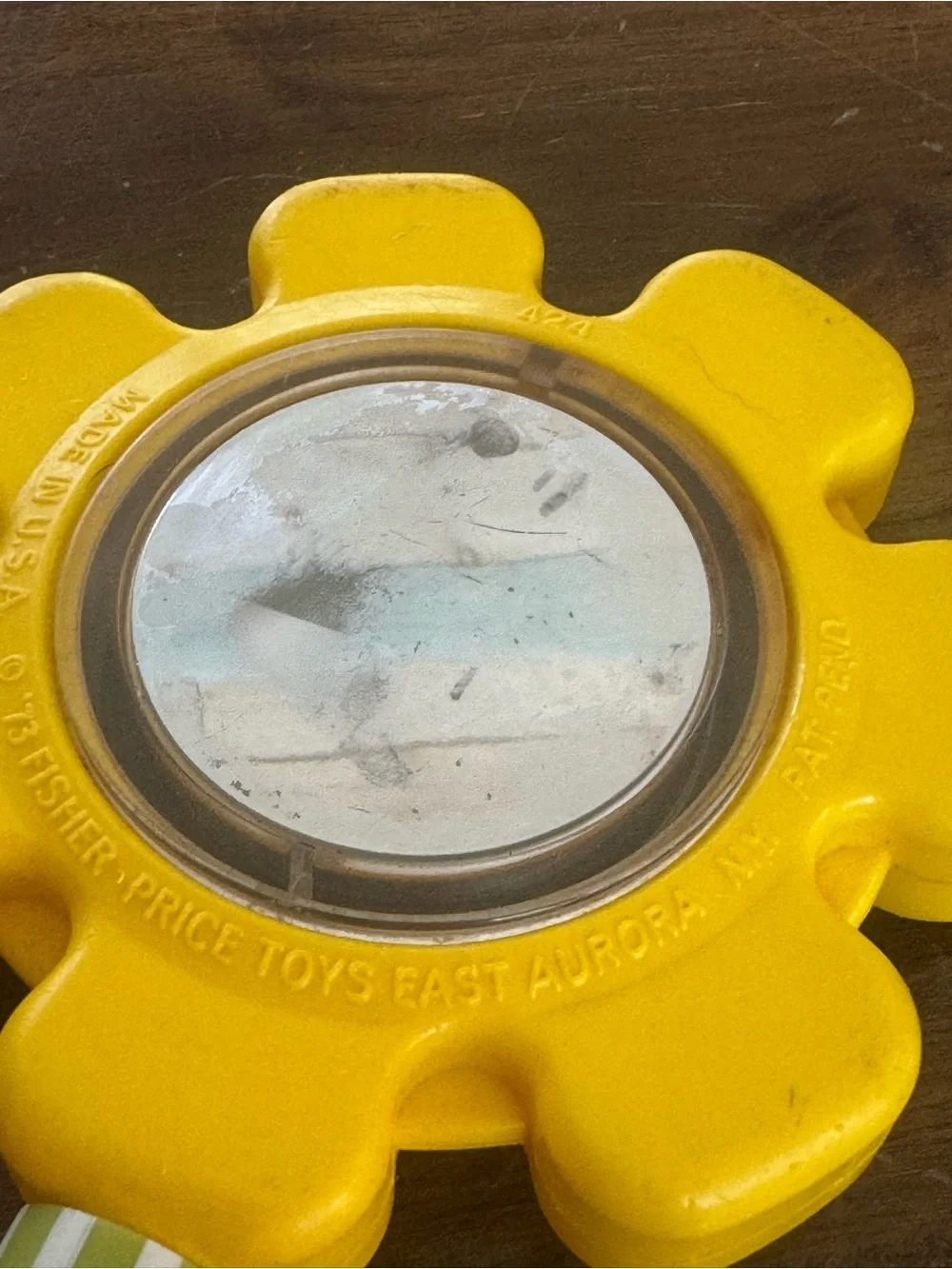 Fisher-Price Yellow Flower Rattle Toy - Baby Handheld Shaker 1973